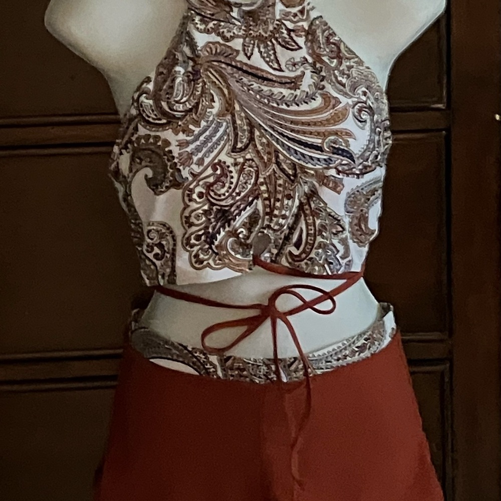 SHEIN 2 Piece Halter top Boy/Boxer Brief Size Medium Swimsuit